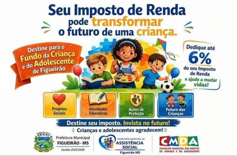 Ilustração da notícia Contribuintes podem destinar até 6% do Imposto de Renda para projetos sociais em Figueirão