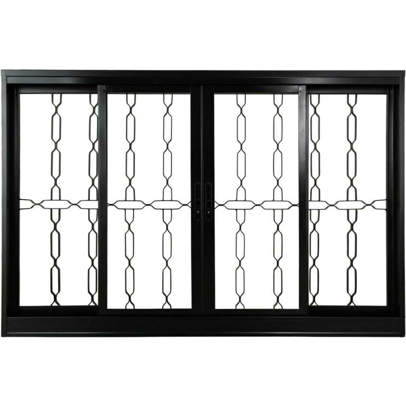 Imagem de https://cdn.interago.com.br/img/jpg/w_0_q_8/389/mc/Fotos/Ideal Black/Vitro de Correr 4 Folhas 2 Fixas com Grade Total Elo - 1