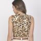 Imagem adicional 3 do item Regata Plissado e Estampa  Preto Animal Print