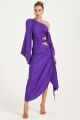 Imagem adicional 0 do item Vestido Um Ombro Só Com Amarração Roxo Zen