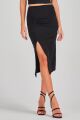 Imagem adicional 0 do item Saia Com Fenda Frente Preta