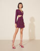 Imagem adicional 2 do item Vestido Mini Abertura Frontal Roxo Amissima