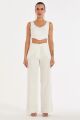 Imagem adicional 0 do item Calça Reta de Linho Com Vinco Off White Zen