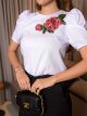 Imagem adicional 2 do item shirt Malha Com Aplique Floral Luzia Fazzolli