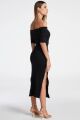 Imagem adicional 0 do item Vestido Mídi Ombro A Ombro Preto Zen