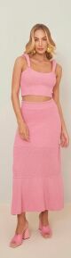 Imagem adicional 2 do item Saia Midi Tricô Rosa Bardôh