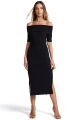 Imagem adicional 1 do item Vestido Mídi Ombro A Ombro Preto Zen