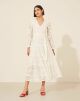 Imagem adicional 4 do item Vestido Mídi Estelle Branco Amissima