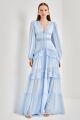 Imagem adicional 0 do item Vestido Longo Fenda Clara Azul Ave Rara