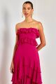 Imagem adicional 1 do item Vestido Longo Secret Magenta Ave Rara