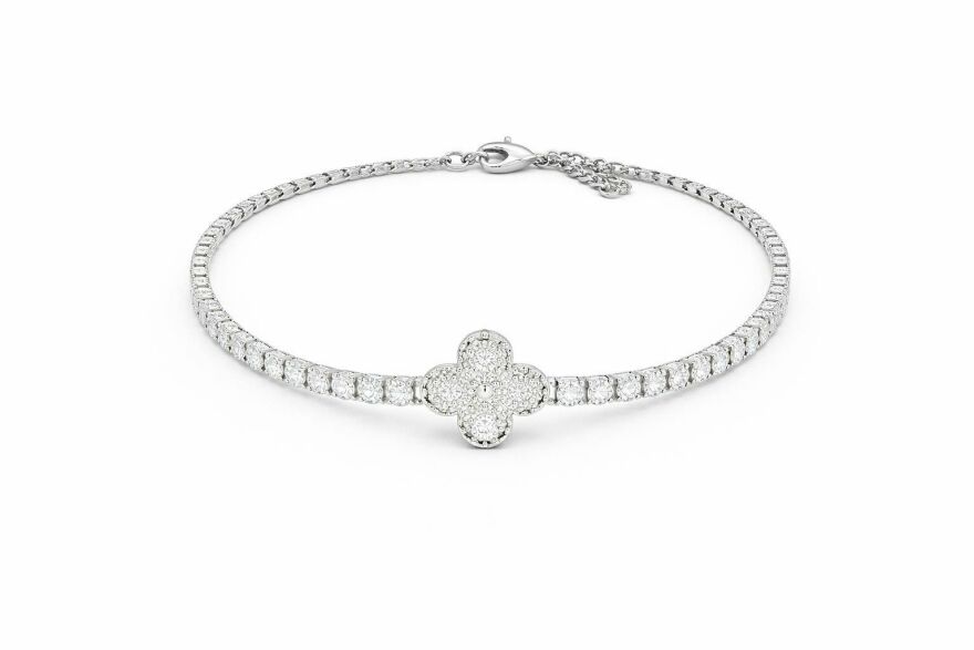 Imagem de Pulseira Trevo Prateada