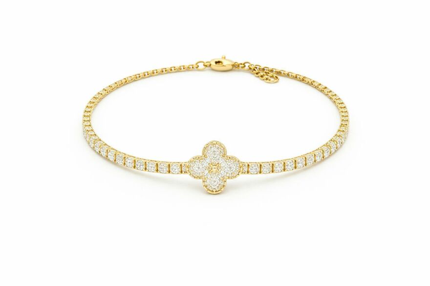 Imagem de Pulseira Trevo Dourada