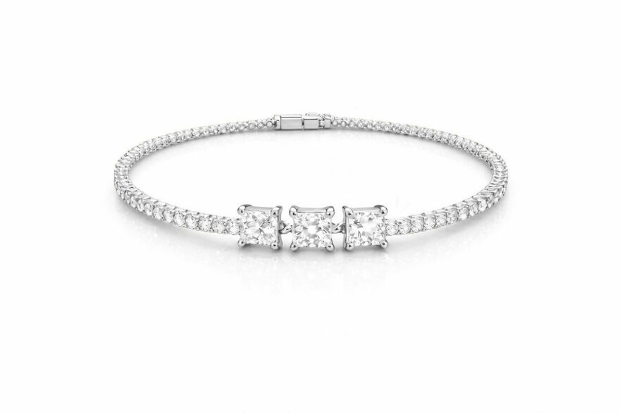 Imagem de Pulseira Três Quadrados Prata