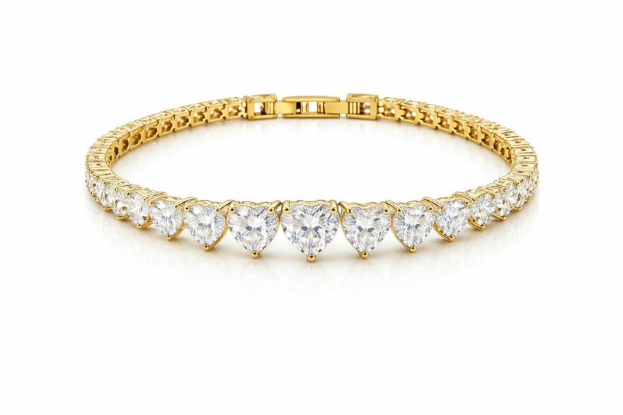 Imagem de Pulseira Riviera Coração Dourada