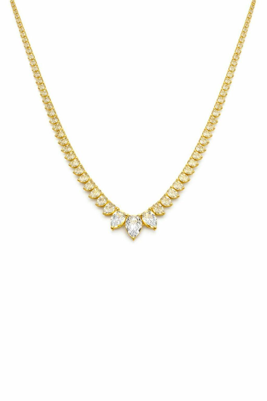 Imagem de Colar Riviera Corações Dourado