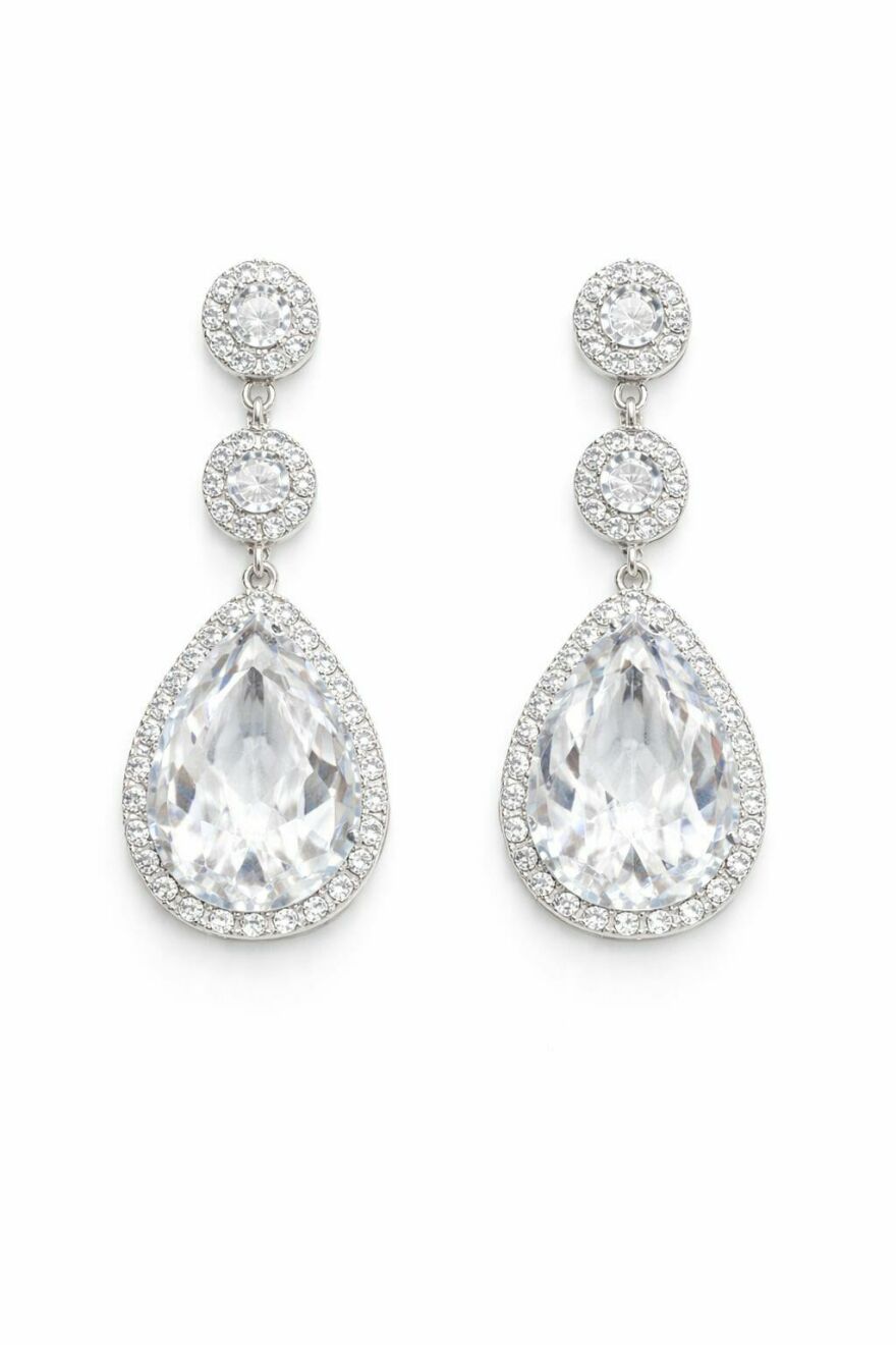 Imagem de Brinco Drop Crystal Prata