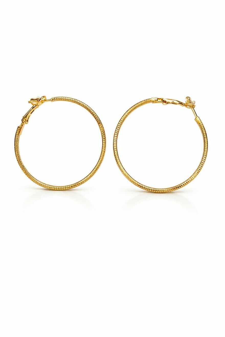 Imagem de Brinco Argola Texturizada Dourada