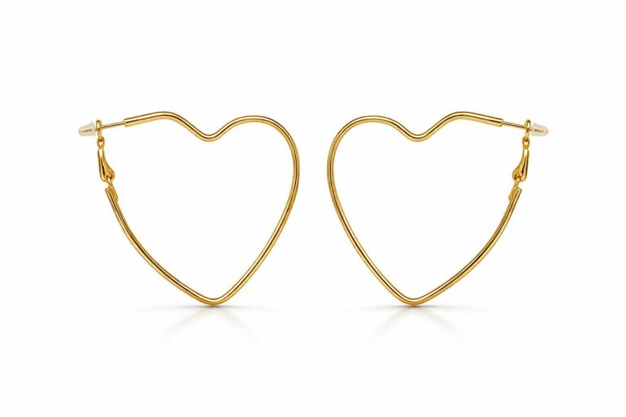 Imagem de Argola Coração Dourado