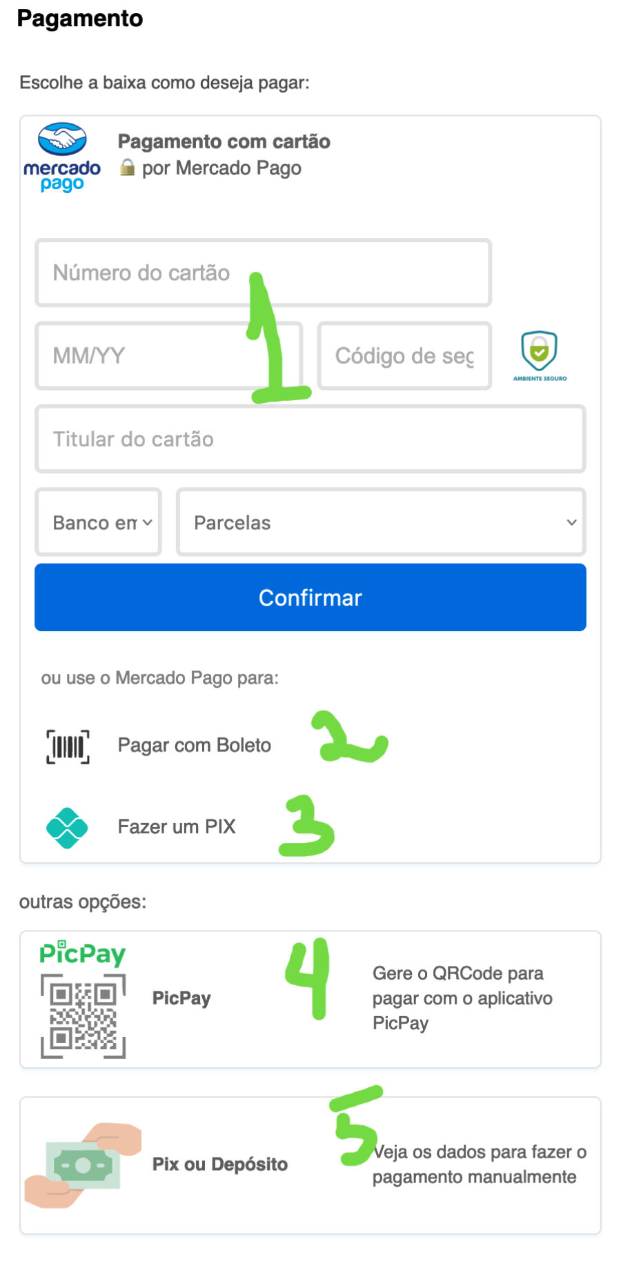 Imagem paymentMethodsOnCheckout