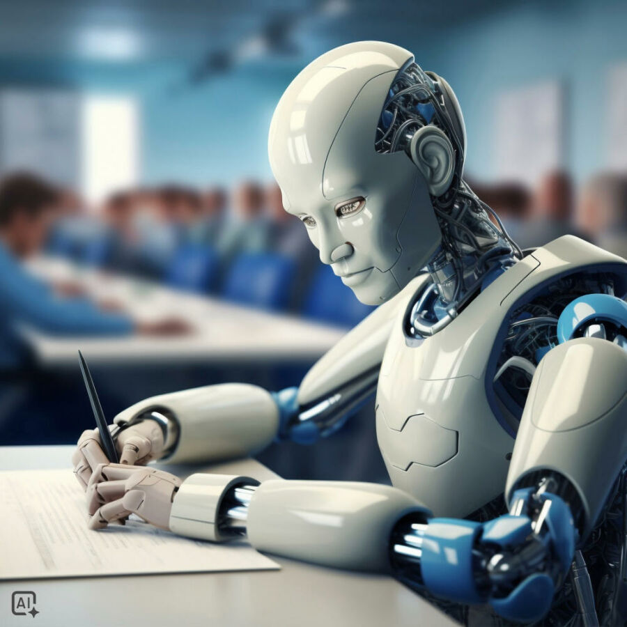Imagem robo-ia-escrevendo-textos