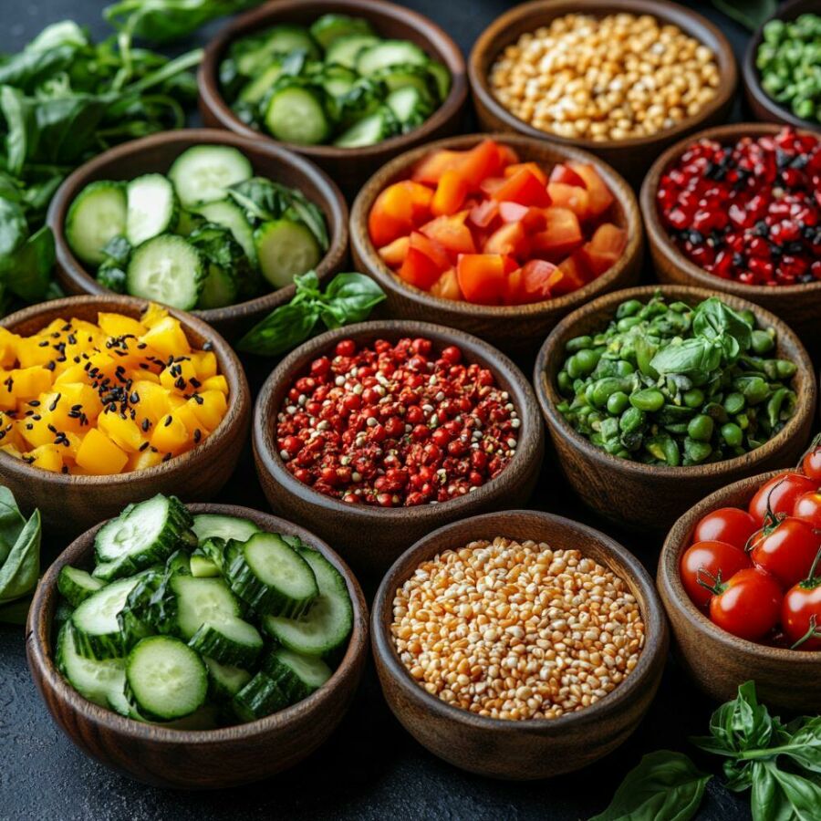 Image: Vegetable foods rich in fiber and natural proteins increase satiety and help regulate hunger