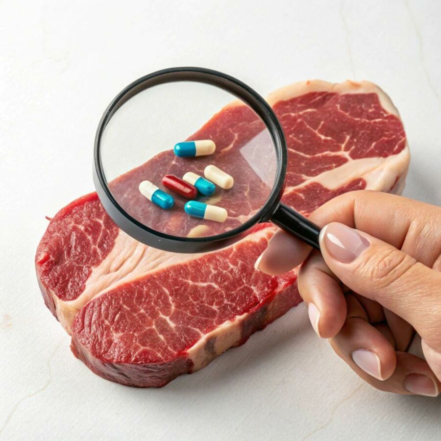 Image Steak on your plate may be linked to the rise of drug-resistant superbugs that threaten modern medicine