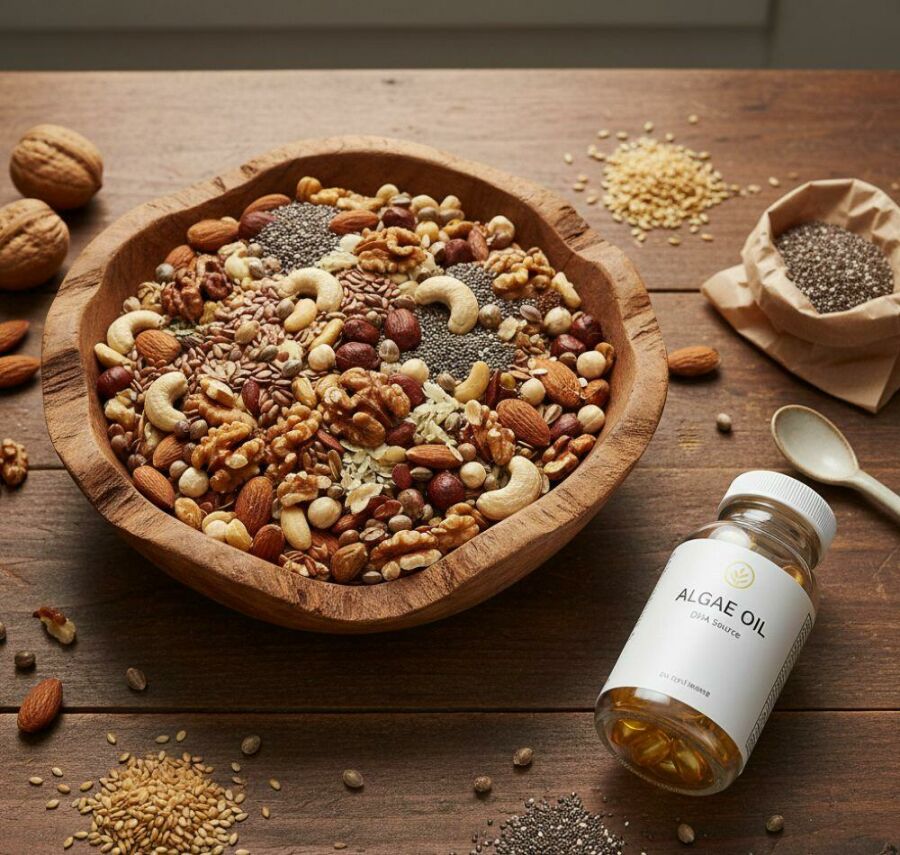 Imagem Plantas-fornecem-ALA-Algas-fornecem-DHA-e-EPA