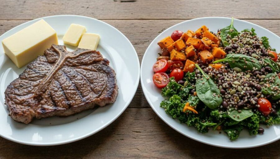 Imagem Dois-pratos-Duas-visões-de-saúde-A-ciência-já-escolheu-o-seu-lado