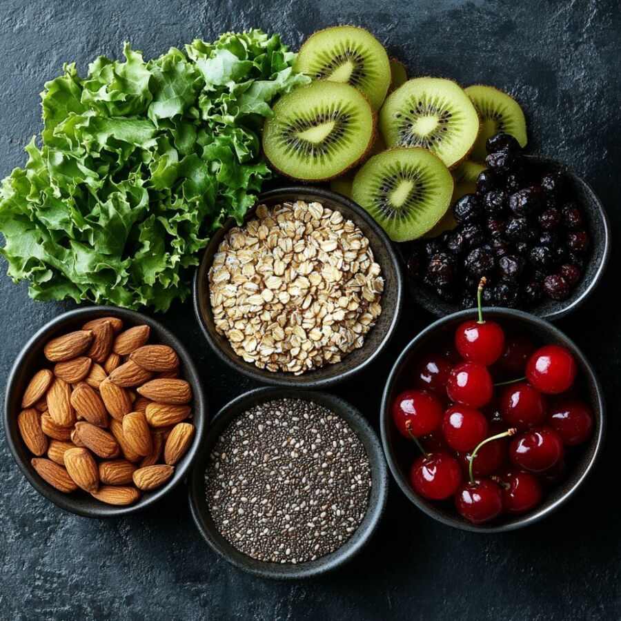 Image Grains, seeds, fruits and leaves are natural allies of restorative rest