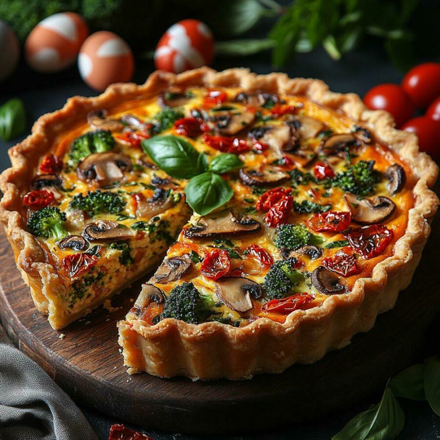 Imagem quiche-vegana-de-páscoa-colorida-cremosa-e-cheia-de-sabor