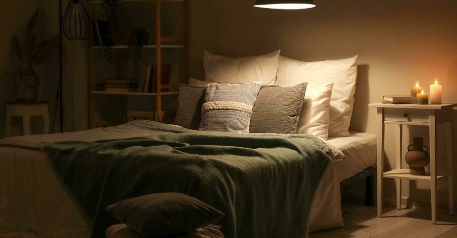 Ambiente relaxante para dormir. Reprodução: Internet