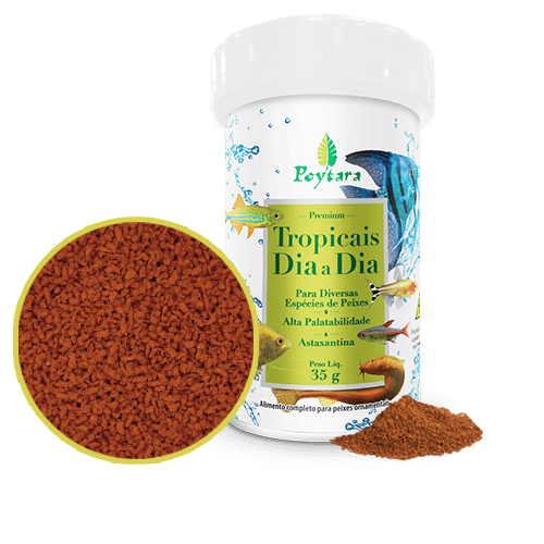 Ilustração Produto Rótulo Ração Tropicais Dia a Dia Poytara