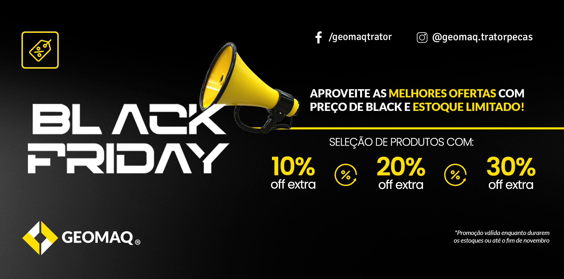Banner Geomaq Black Friday - Acesse o catálogo com Promoções da Black Friday