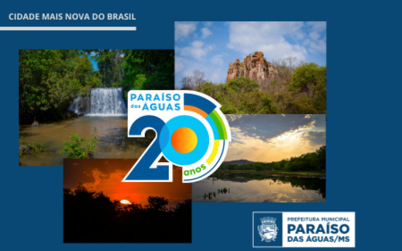 Imagem de compartilhamento para o artigo Paraíso das Águas comemora 20 anos de fundação com uma semana de festividades da MS Todo dia