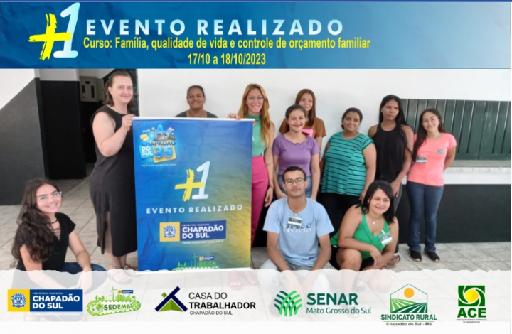 Imagem de compartilhamento para o artigo Prefeitura de Chapadão do Sul encerra Curso Família, Qualidade de Vida e Controle Orçamentário da MS Todo dia