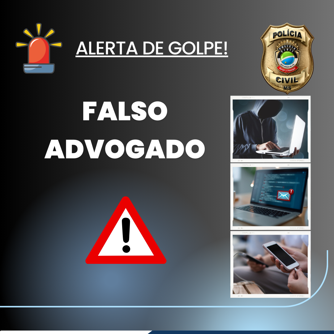 Imagem de compartilhamento para o artigo Golpe do falso advogado preocupa autoridades em Mato Grosso do Sul da MS Todo dia