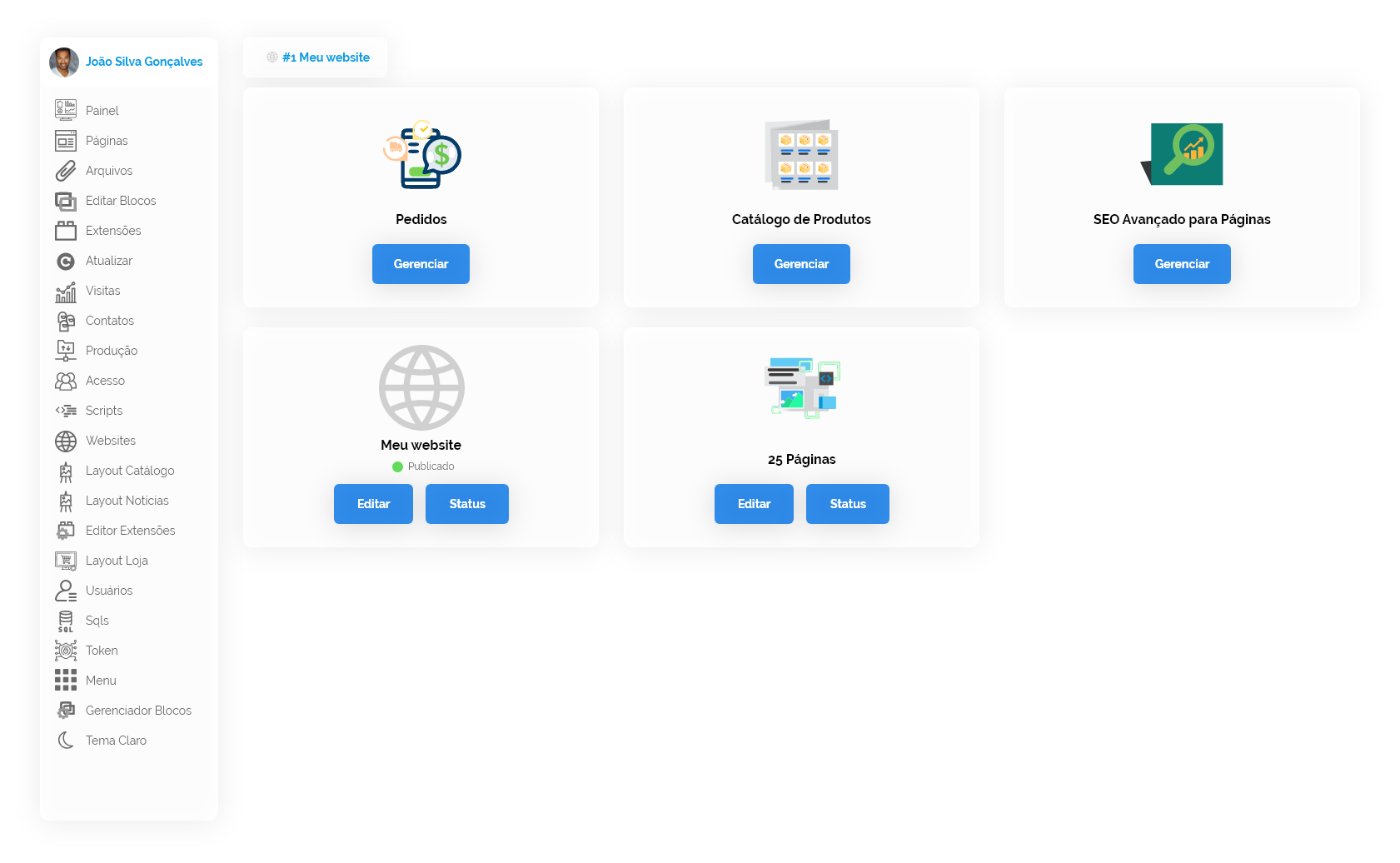 Tela do Interago Dashboard Inicial