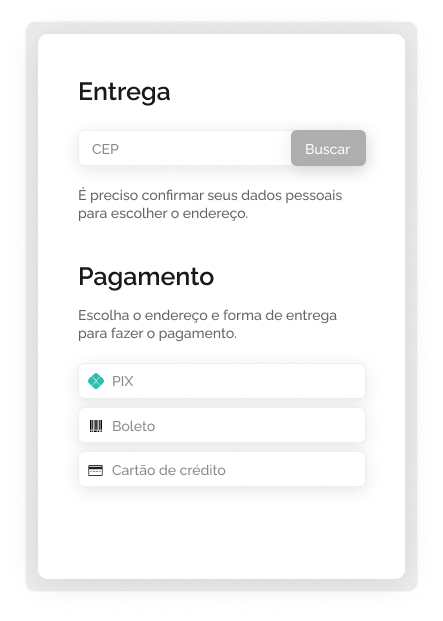 Tela Dados de Entrega Checkout Interago