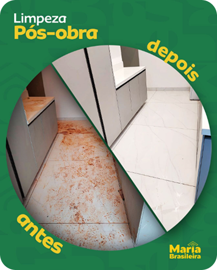 Comparação limpeza pós obra