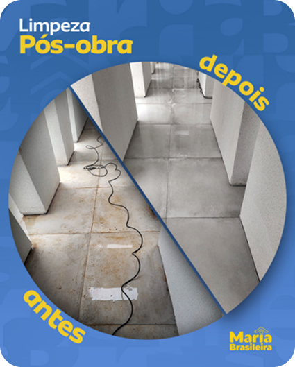 Comparação limpeza pós obra