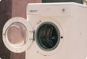 Máquina de lavar aberta