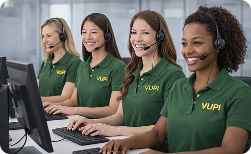 Atendentes trabalhando