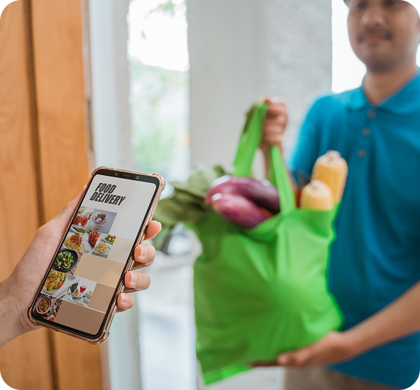 Cliente recebendo entrega