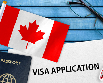 Passaporte canadense com bandeira do Canadá