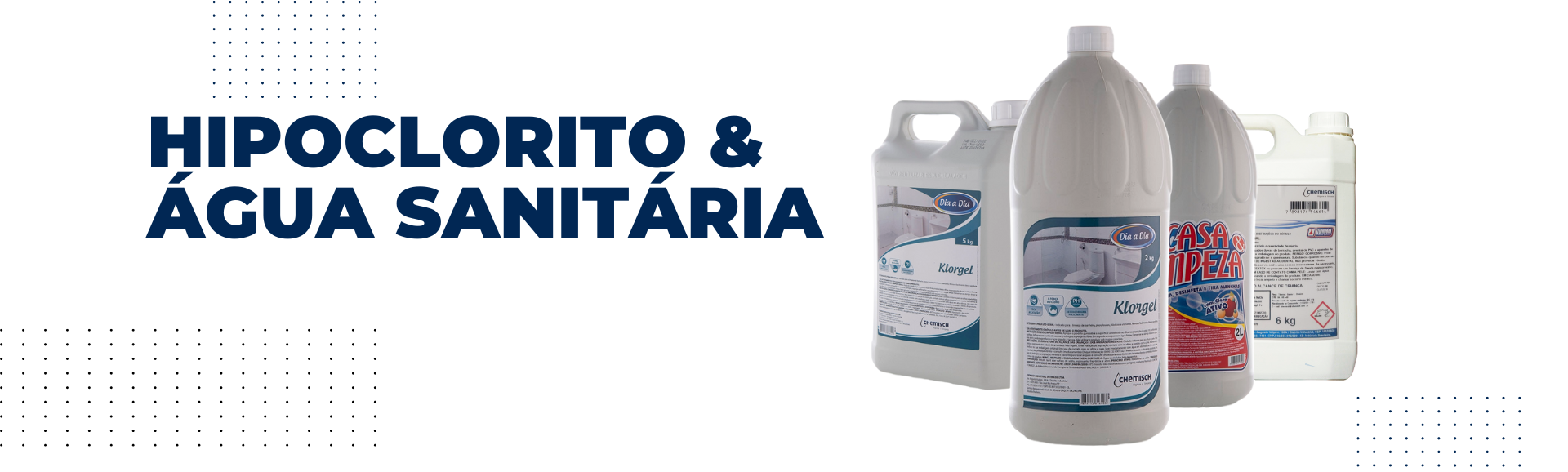 Banner de Hipoclorito e água sanitária
