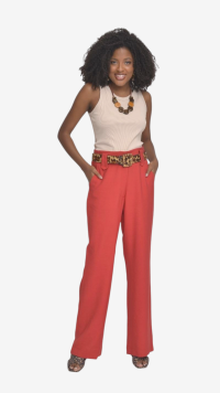 Imagem adicional 1 do item Calça Vermelha Reta de Alfaiataria com Corte Clássico - Design Sofisticado para Looks Modernos