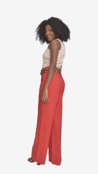 Imagem adicional 4 do item Calça Vermelha Reta de Alfaiataria com Corte Clássico - Design Sofisticado para Looks Modernos