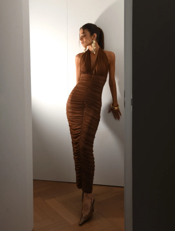 Imagem do produto Vestido Midi Marrom Eloa - Cloude