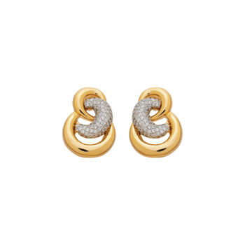 Imagem de Brinco Orgânico Dourado Cravejado com Zircônias