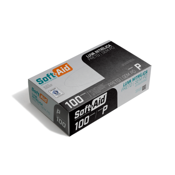 Imagem do produto LUVA NITRILICA SOFT AID S/PO PRETA P C/100